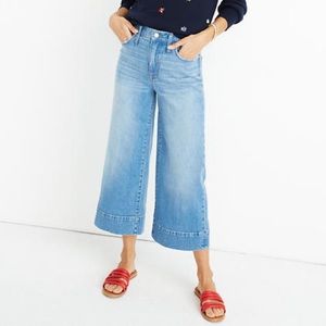 MADEWELL Wide-Leg Crop Jeans in Delancey Wash